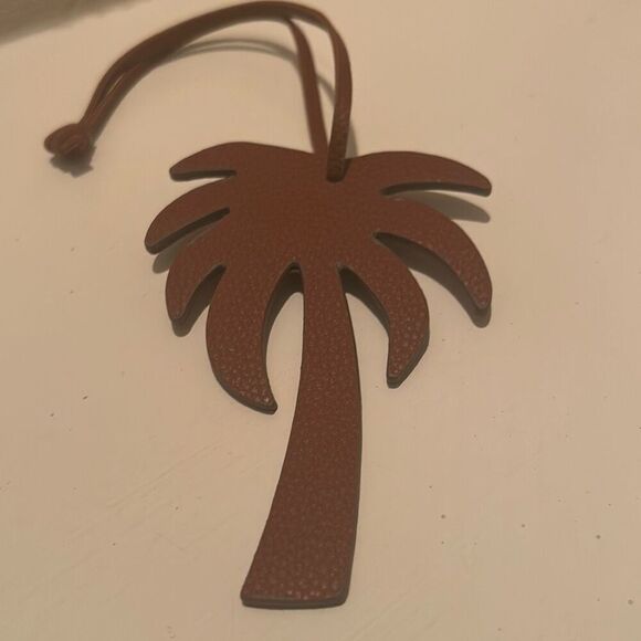 Sexy Little Vintage Handmade palm tree Leather Bag Charm Cute Nature Keychain - Picture 3 of 6